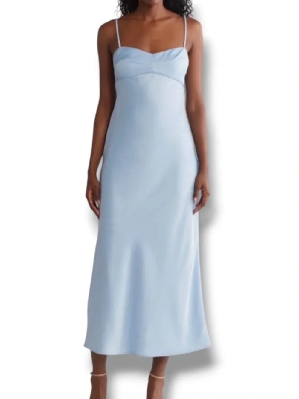 floral chiffon wedding guest dress Pleats V-Neck A-Line Tea Length Semi-Formal Gown COCOMELODY 922638194251, 10 Days / Sky Blue / 2XL Size:m-dd SCV021301_BL_XL Ideal for daytime celebrations Bebe Backless Ruffle Dress